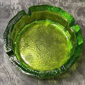 Green Glass Decorative Bowl - Home Art Accent